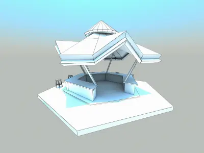 Beach bar - Low poly Low-poly 3D model
