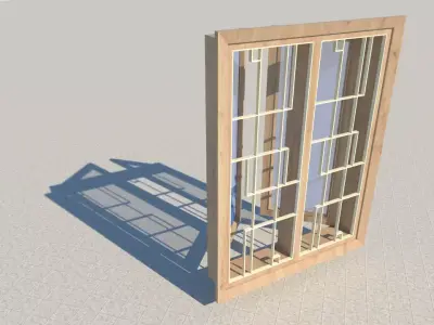 Window with 2 door  Free 3D model