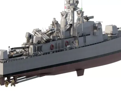 US NAVY GUIDED MISSILE PATROL BOAT 3D model