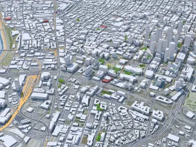 Los Angeles Downtown California USA Low-poly 3D model