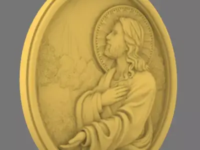 Christ of Light Medallion 3D print model