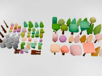 MORE THAN 100 GAME ASSEETS Low-poly 3D model