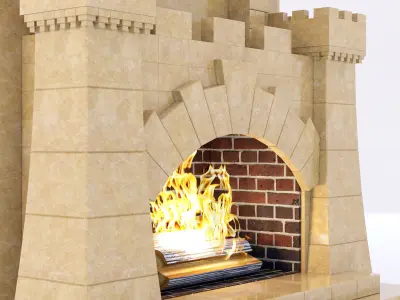 classical marble fireplace 4 3D model