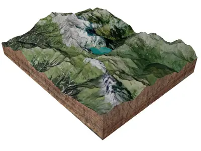 Lake Lunersee Eastern Alps Austria Pearl 3D model