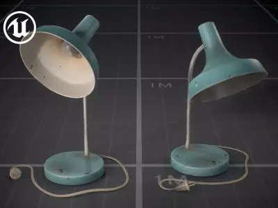 Used Soviet Desk Lamp Low-poly 3D model