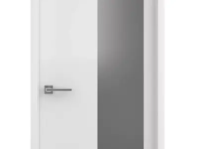 Door-017 door with glass panel 3D model
