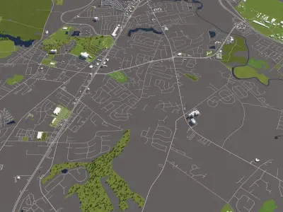 Dover Delaware USA 50x50km 3D City Map 3D model