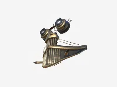 Steampunk Mask A06 Bronze - SciFi Character Design Low-poly 3D model