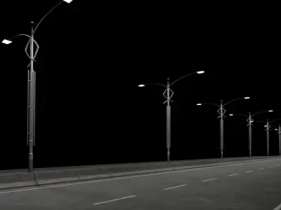 Street lamp 3D model 3