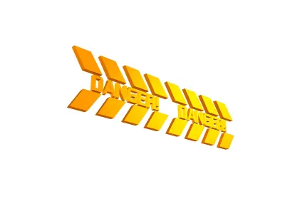 Cyberpunk Future Danger Sign v1 014 Low-poly 3D model