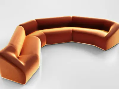Realistic modern sofa 3D model