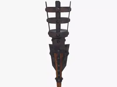 Medieval Torch V09 Low-poly 3D model