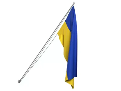 Ukraine Exterior Flag 3D model