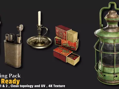 Lighting Props Game Ready VOL01 Low-poly 3D model