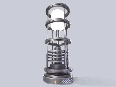 Sci fi lamp Low-poly 3D model
