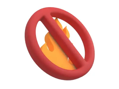 No Fire Icon V1 003 Low-poly 3D model