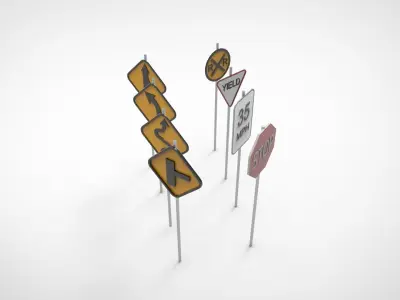 Traffic signs 3D model