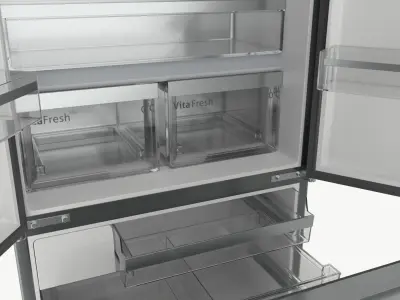 Fridge-freezer Bosch KFF96PIEP Doors Open 3D model