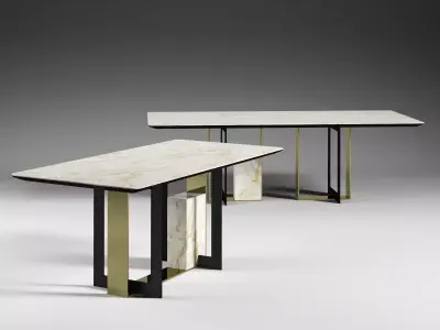 Moore 180 and 240 Rectangle Dining Tables 3D model