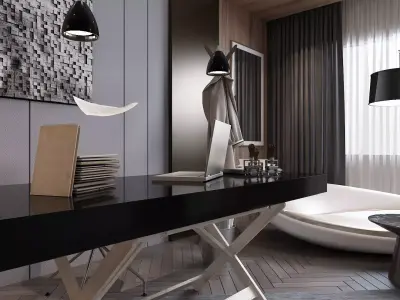 Modern and Minimalist Office Design 3D model