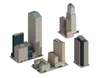 City Downtown Skyscraper 3D model