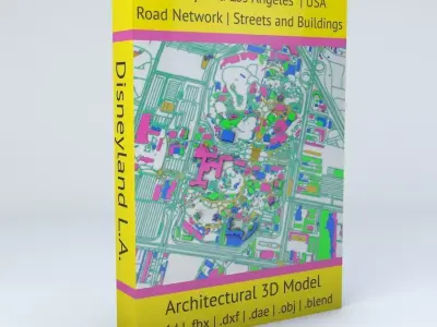 Disneyland Los Angeles Road Network Buildings and Streets 3D model
