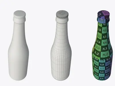 Beer bottle brown 04 3D model
