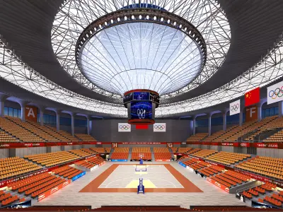 Indoor Basketball Court - Gymnasium 3D model