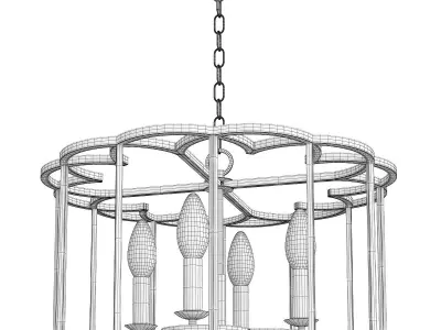 Helix 4 Light Chandelier Low-poly 3D model