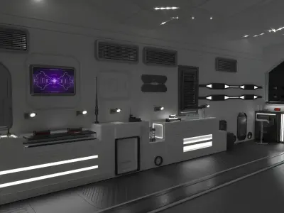 Sci Fi Interior Station 3D model
