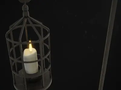 Church Aisle Lantern Low-poly 3D model