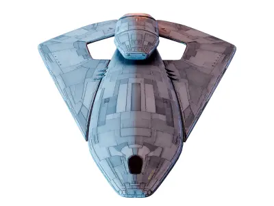 Sci-Fi Rocket Ship Valkyrian Whisper Low-poly 3D model