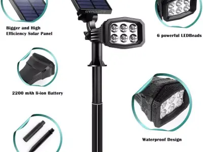 URPOWER Solar Lights Outdoor Low-poly 3D model