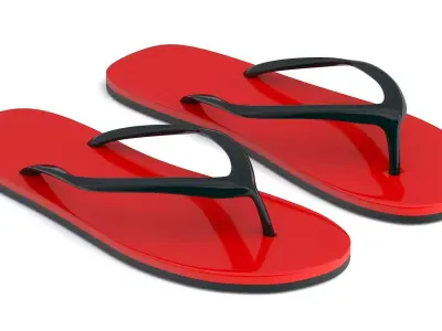 Red Flip Flop 3D model