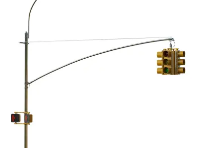 Traffic Light 08 Low-poly 3D model