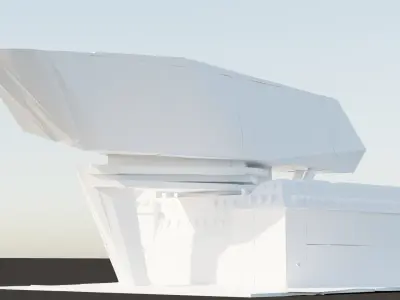 Antwerp Port House by Zaha Hadid Block Model Low-poly 3D model