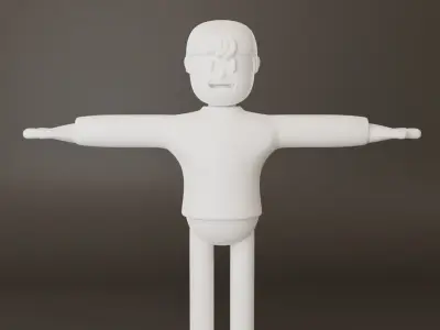 3D Cartoon Character For Website Includes Lighting Setup 3D model