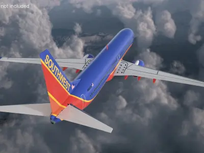  Southwest Airlines Boeing 737-900 with Interior Rigged for Maya 