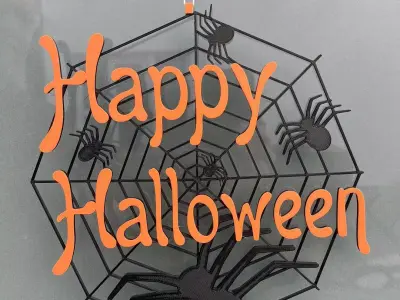 Spider Web Door Hanger STL 3D print model