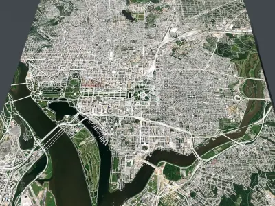 Cityscape  Washington USA 3D model