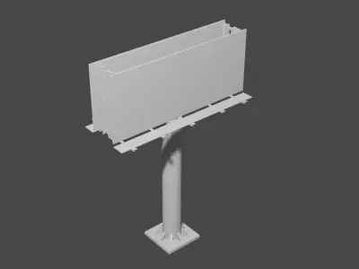 Billboard two side low-poly 3d model  Low-poly 3D model