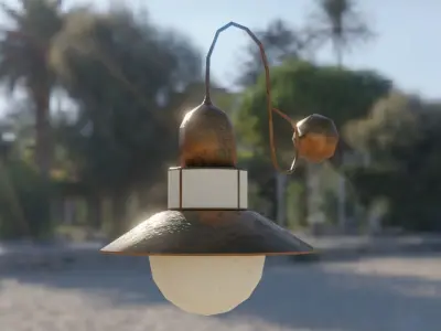 Hanging Street Lamp Low-poly 3D model