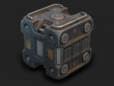 Sci Fi Box Low Poly Low-poly 3D model