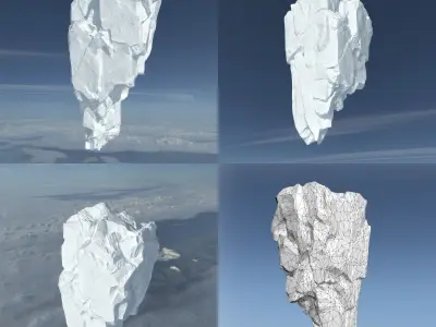 Low poly Floating Snow Iceberg 211207 Low-poly 3D model