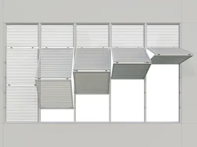 Shutters 7 slat wall design for windows and doors 3D model