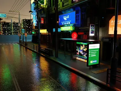 Night Sai Bubin Passenger Street 3D model
