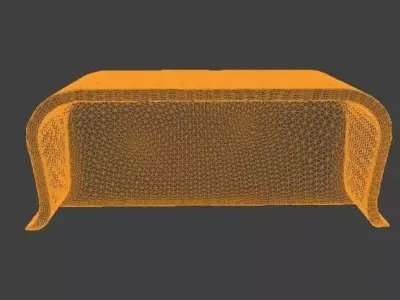 Futuristic Organic Concrete Bus Stop Urban Shelter Pavilion Low-poly 3D model