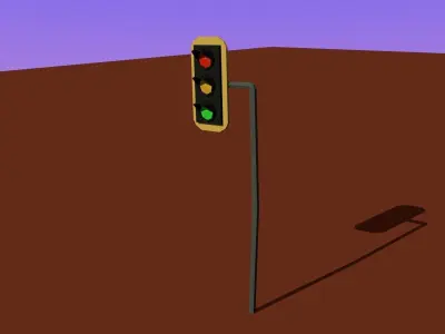 low poly Traffic light Free low-poly 3D model