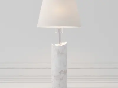 lampshade marble table lamp 3D model