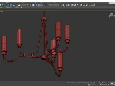 WINFIELD 6 LIGHT LARGE CHANDELIER Low-poly 3D model